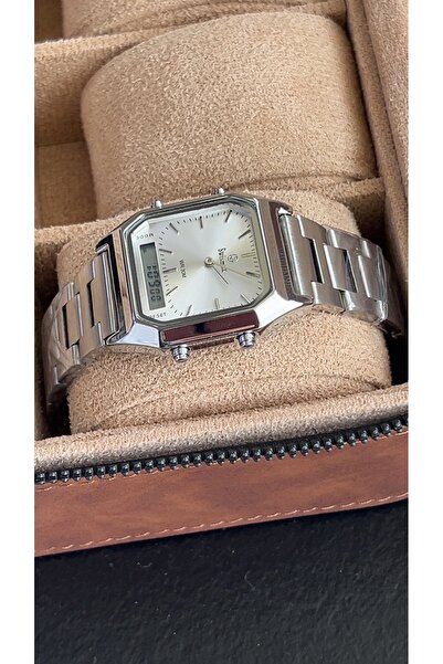 catera Men's watch with a silver stainless steel strap and a white dial