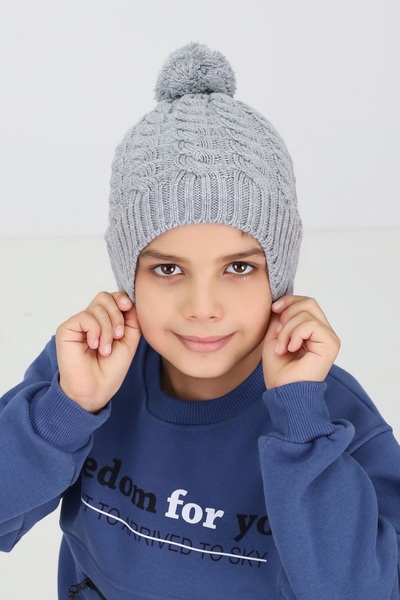 NEŞELİ HOME قبعة مينيما بيبي المحبوكة مع غطاء للأذنين، ناعمة ودافئة للشتاء