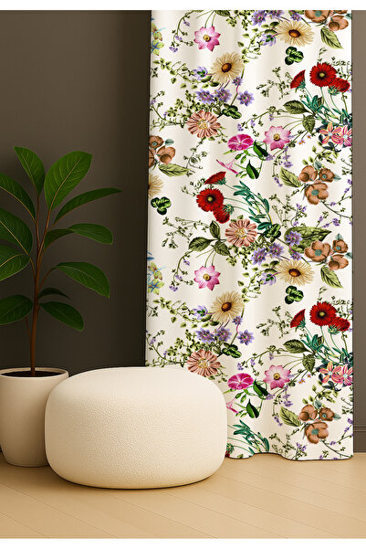 EVSEHOMES Çiçek Serisi 24 Mutfak Oturma Odası Ve Salon Fon Perde