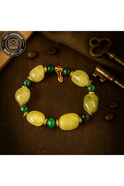 Asteria Elite سوار العقيق الكوارتز الأخضر للوفرة والحظ وحماية عين الشر