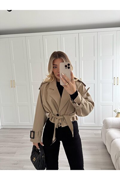 Lady Pixie Γυναικεία ζώνη με λεπτομέρειες κοντή καμπαρντίνα