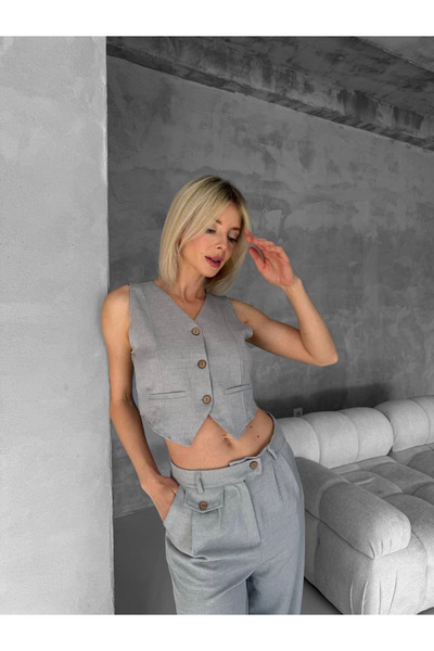 Zerenyus Essential Vest Trousers 2 Piece Set Gray