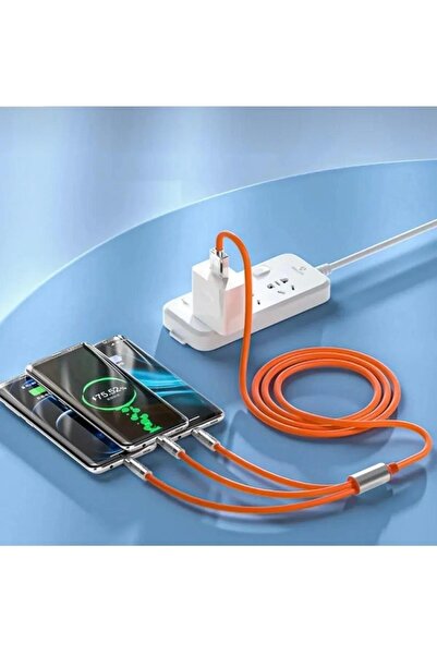 KTR TECH 120w 3 In 1 Süper Hızlı Şarj Kablosu Samsung Xiaomi Huawei Iphone Uyumlu 6a TYPE-C ANDROİD(micro)