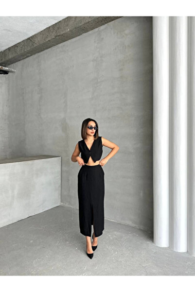 Zerenyus Strawberry Suit Skirt Vest Black