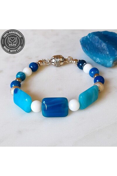 Asteria Elite العقيق صفين من الطاقة السلبية وسوار حماية العين الشريرة