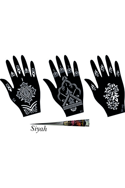 hennadibace El Deseni Kına Kalıbı (GEÇİCİ DÖVME ŞABLONU) Hint Kınası Henna Ta...