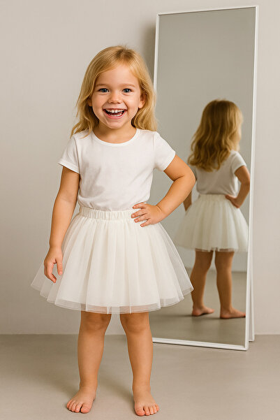 OPPOMİO Girl's Colorful Tulle Tutu Skirt - Party & Daily Wear