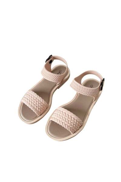 huitich Beige Braided Strap Fashion Sandals 38-39