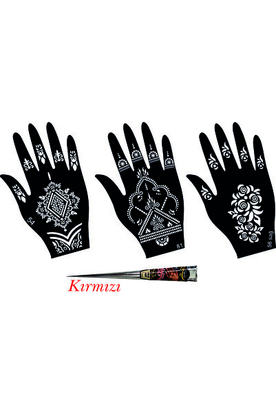 hennadibace El Deseni Kına Kalıbı (GEÇİCİ DÖVME ŞABLONU) Hint Kınası Henna Ta...