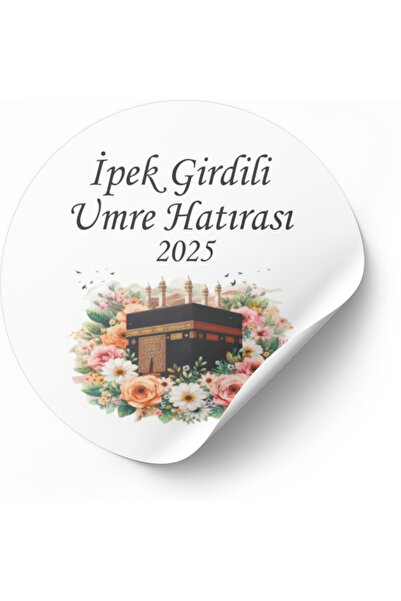 arl etiket tasarım dijital baskı merkezi Umre Hatırası 5x5 cm Yuvarlak Yapışk...