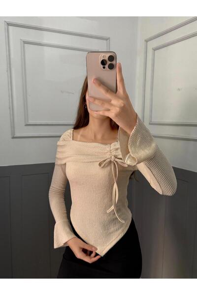 peri tower ÚJ SZEZON Bürümcük szövet aszimmetrikus szabású, hosszú ujjú blúz 0025