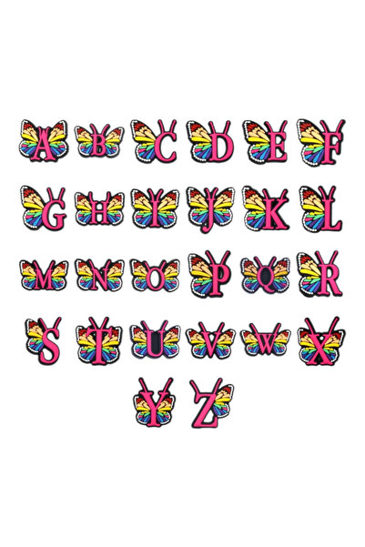 Crocs Kelebekli harfler ithal Terlik süsü 2'li (seçim yapabilirsiniz)