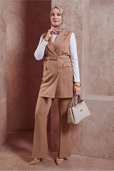 Alvina طقم معطف بحزام وبنطلون 44454