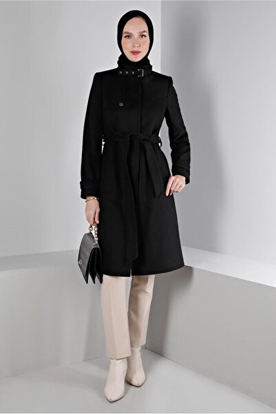 Alvina Belt Detailed Collar - Coat 90358