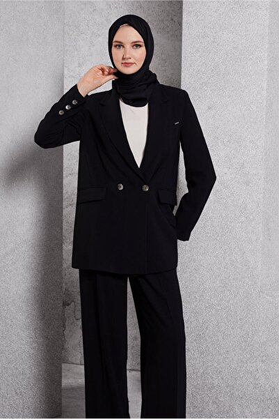 Alvina 30504 Model Double-Breasted Collar and Trousers Set