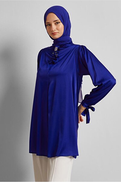 Alvina Brooch Satin Tunic 45589