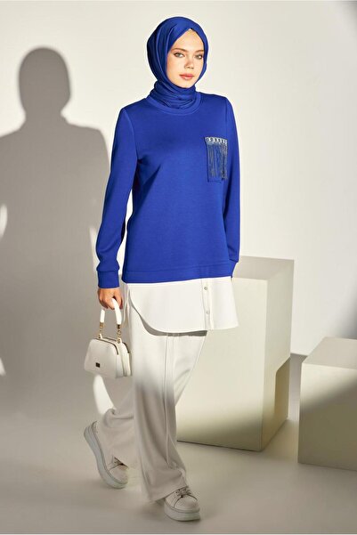 Alvina 45153 Model Garnished Tracksuit Tunic