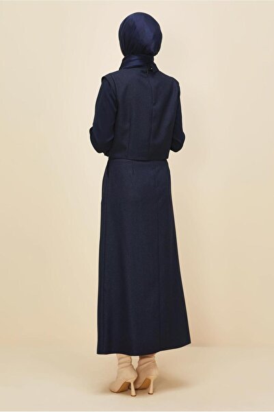 Alvina Button Detail Skirt Suit 46013