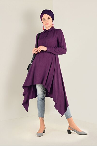 Alvina ASİMETRİK KESİM BELDEN BÜZGÜLÜ TUNİK 4631