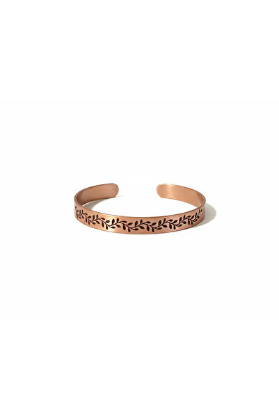 Güney Takı Store 100% Pure Olive Branch Patterned Adjustable Copper Bracelet ...