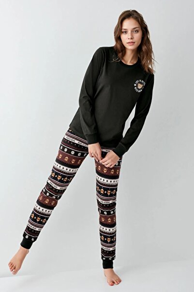 Loule Ženska odeća 100% pamuk okrugla kragna Antracit pidžama set L1.AR.346.1...