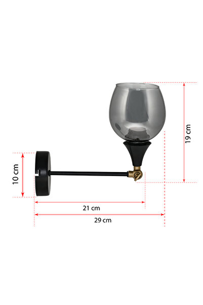 DEDE BLACK WITH PLAY-HEAD ADJUSTABLE SCONCE GLASS