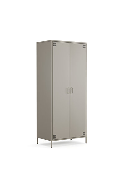 Furni24 Pera Metal Elbise Dolabı, Soyunma Dolabı, İki Kapılı, 80,50 x 50 x 18...