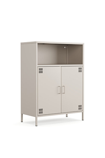 Furni24 Pera Metal Dolap 2 Kapılı, Açık Raflı 80,50 x 40 x 109,50 cm - 9 Renk...