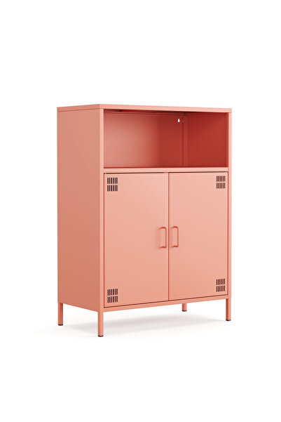 Furni24 Pera Metal Dolap 2 Kapılı, Açık Raflı 80,50 x 40 x 109,50 cm - 9 Renk...