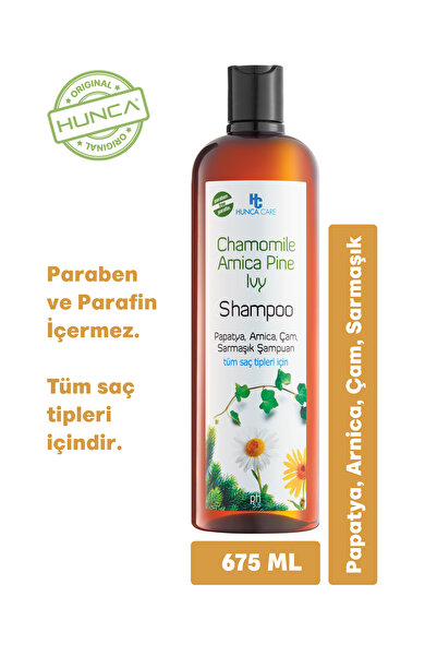 Hunca Care Papatya, Arnica, Çam ve Sarmaşık İçerikli Bitkisel Şampuan 675 ml