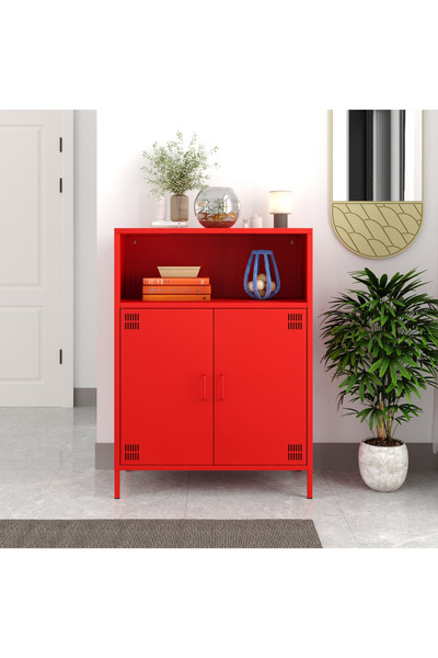 Furni24 Pera Metal Dolap 2 Kapılı, Açık Raflı 80,50 x 40 x 109,50 cm - 9 Renk Seçeneği Bulunmaktadır