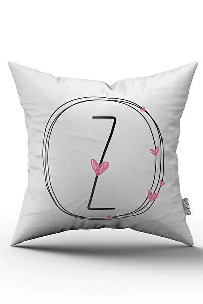 Cango Home Husă pentru pernă cu litere de inimă Litera Z