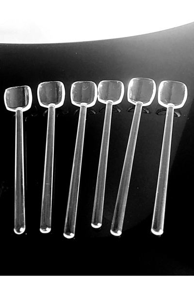 DECOSTYLE 13 cm 6-Piece Glass Spoon - Tea and Coffee Mixing Set