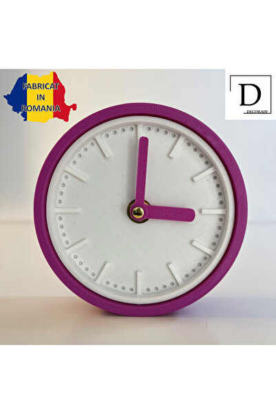 OEM Desk clock, silent, 11 cm, purple, 3D printed from PLA (Bioplastic) (1034)