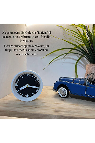 OEM Desk clock, silent, 11 cm, black, 3D printed from PLA (Bioplastic) (1029)