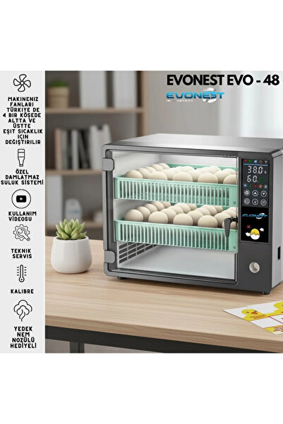 Evonest 48 Yumurtalık Tam Otomatik Hobi Kabin Tip Kuluçka Makinesi | Tavuk ve...
