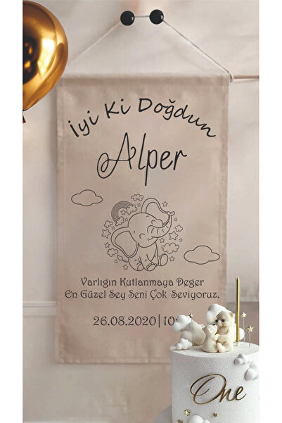 Baskı Madeni 70X100 CM DOĞUM GÜNÜ FLAMASI -İSME ÖZEL KİŞİSELLEŞTİRİLEBİLİR DO...