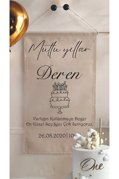 Baskı Madeni 70X100 CM DOĞUM GÜNÜ FLAMASI -İSME ÖZEL KİŞİSELLEŞTİRİLEBİLİR DO...