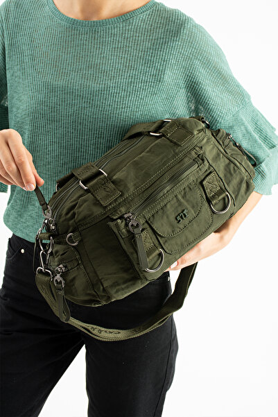 Çanta Trend Soft Textured Ultra-Lightweight, Waterproof Polyamide Fabric Shoulder and Arm Bag Khaki Model: (571-13-14K)