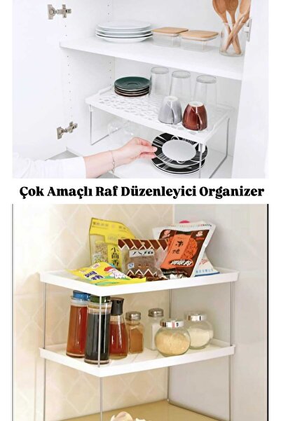 tafce Katlanabilir Dolap İçi Düzenleyici Raf, Ev Organizasyonu Dağınıklık Önl...