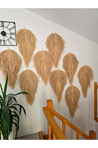 AYZ HOME Rafya Yaprak Bohem Duvar Süsü/ Duvar Dekoru - Cafe Otel Dekorasyonu 1 Adet