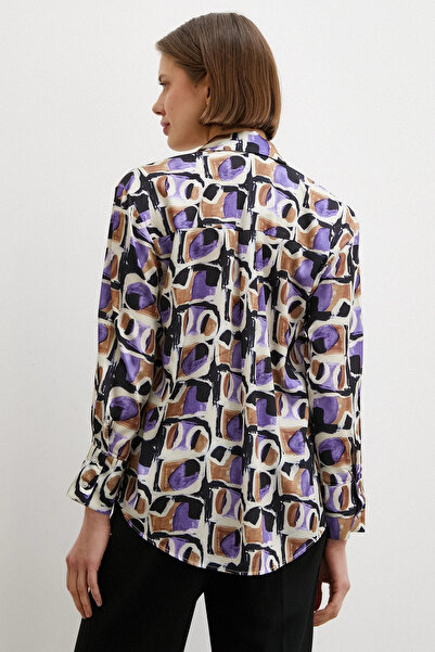 Never more Van Gogh Patterned Shirt Purple