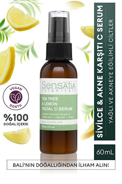Sensatia Botanicals C Vitaminli Nemlendirici Doğal Gündüz Serumu 60ml - Kakadu Eriği, Çay Ağacı - Tea Tree & Lemon
