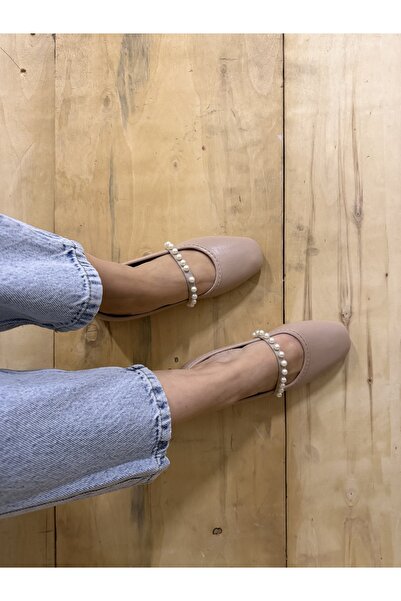 ZEZY Kadın İncili Babet Ayakkabı