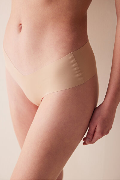 Penti Невидимі лазерні вирізані мікро V-подібні бежеві хіпстерські сережки