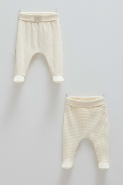 Caramell بنطلون مزدوج بألوان ناعمة مع تفاصيل مزخرفة إكرو