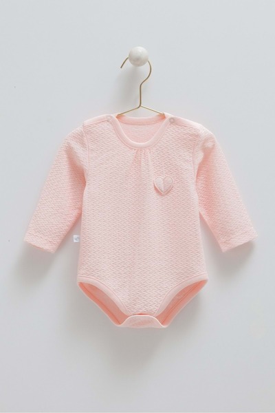 Caramell Tiny Lace Heart Detail Snap Body Pink