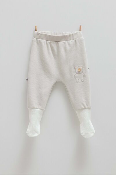 Caramell سروال أطفال مع جوارب على شكل دب لطيف باللون الرمادي