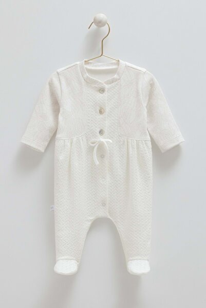 Caramell Tiny Lace Buttoned Jumpsuit Ecru