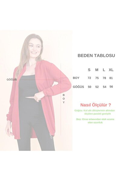 ABS FASHİON Kadın Kırmızı Iki Ip Fermuarlı Hırka Tunik